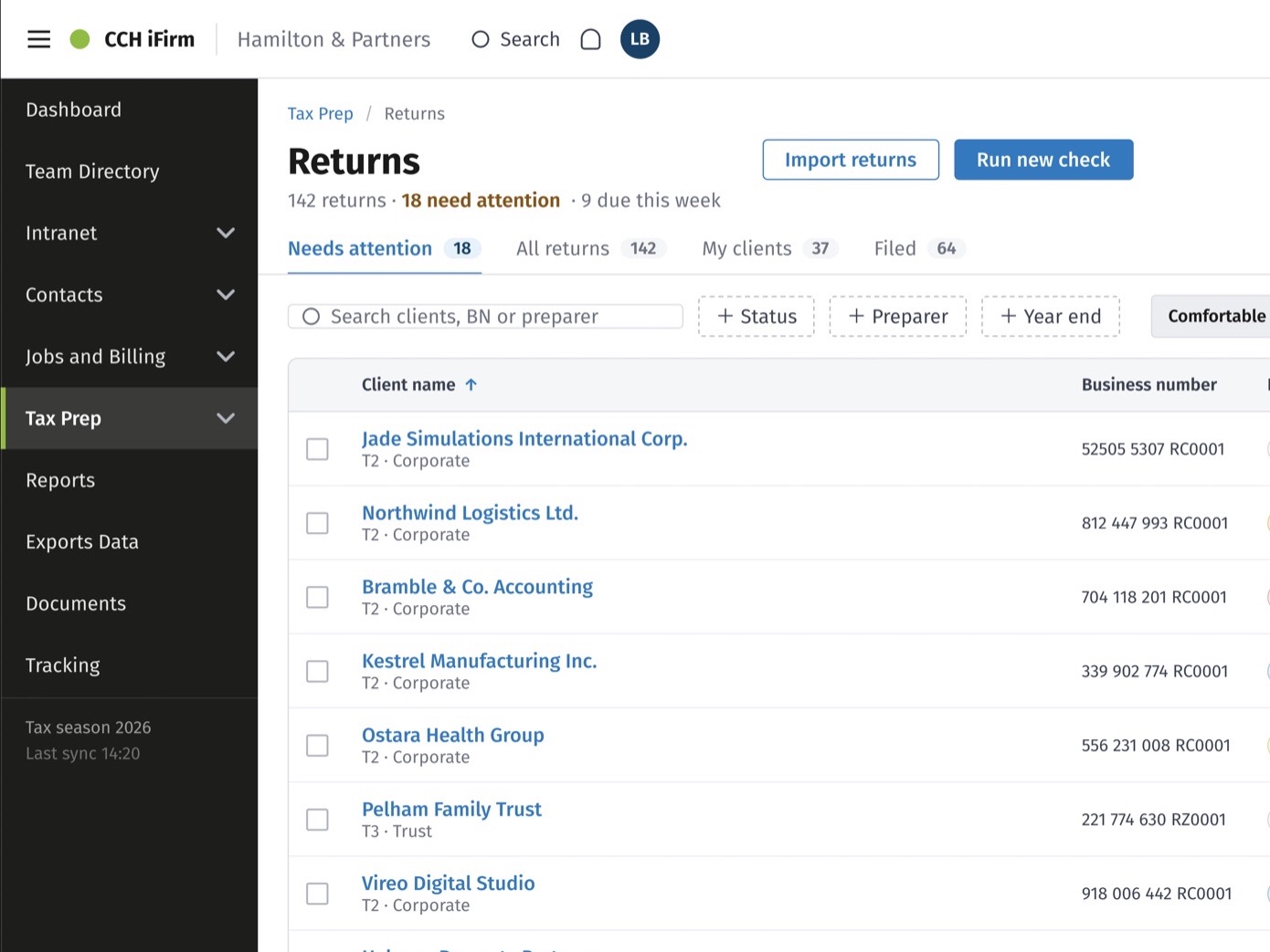 The returns list as designed.